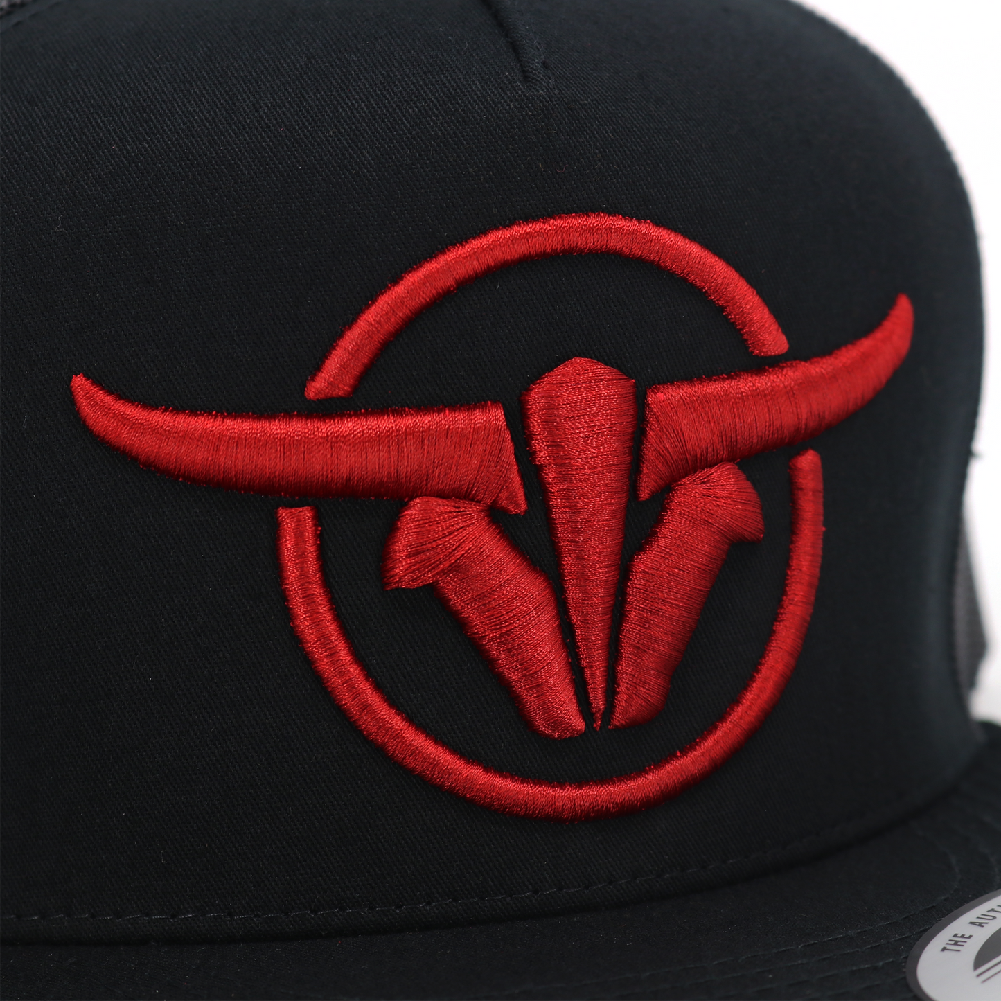 TB Circle Black Trucker Hat - Flat Visor