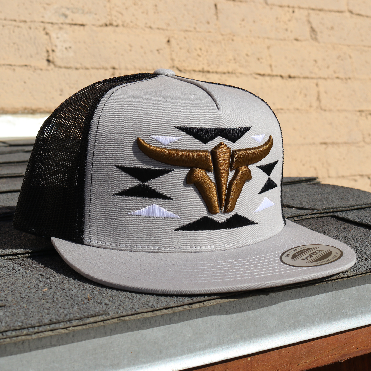 Cherokee Silver/Black Trucker Hat - Flat Visor