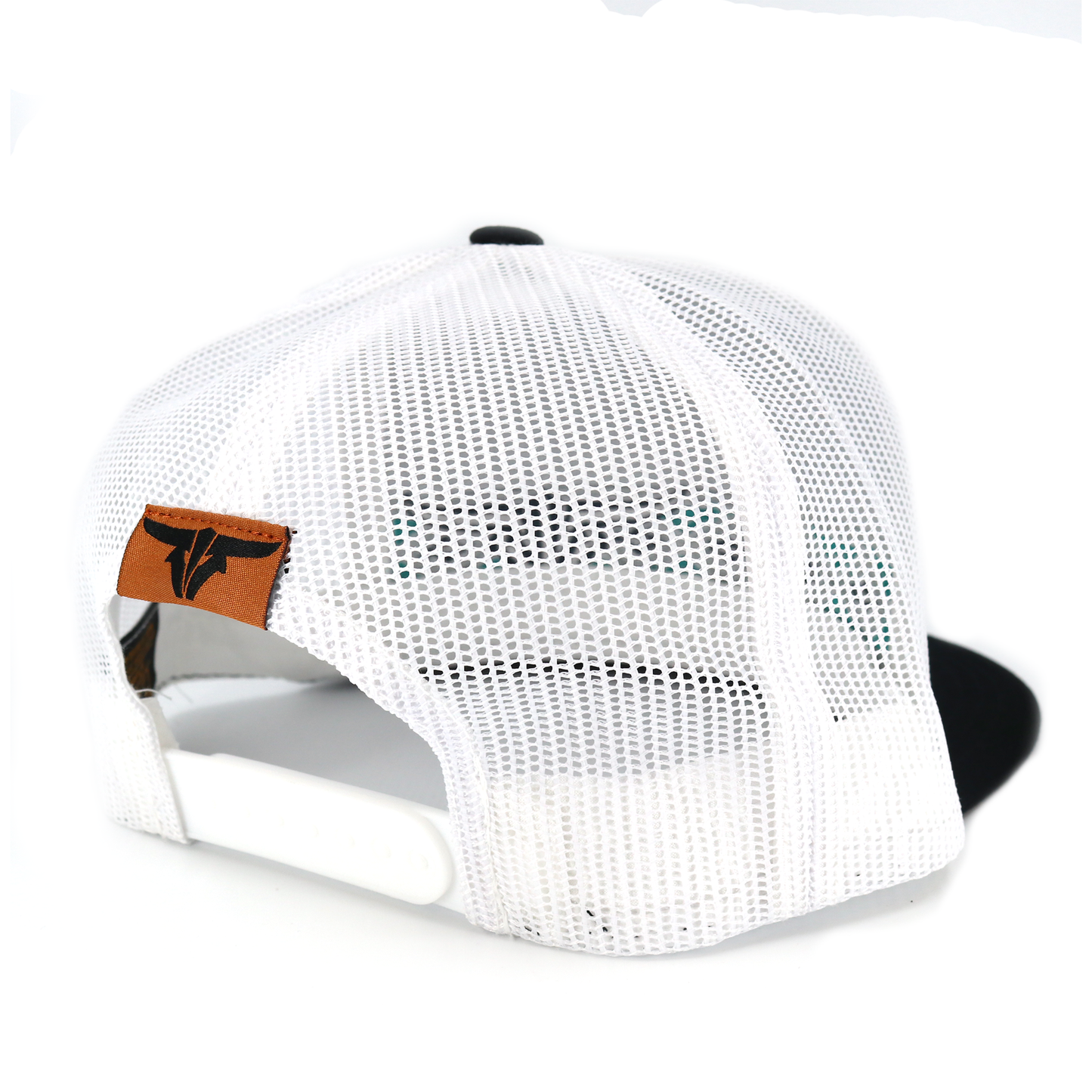 Navajo Black/White Trucker Hat - Flat Visor