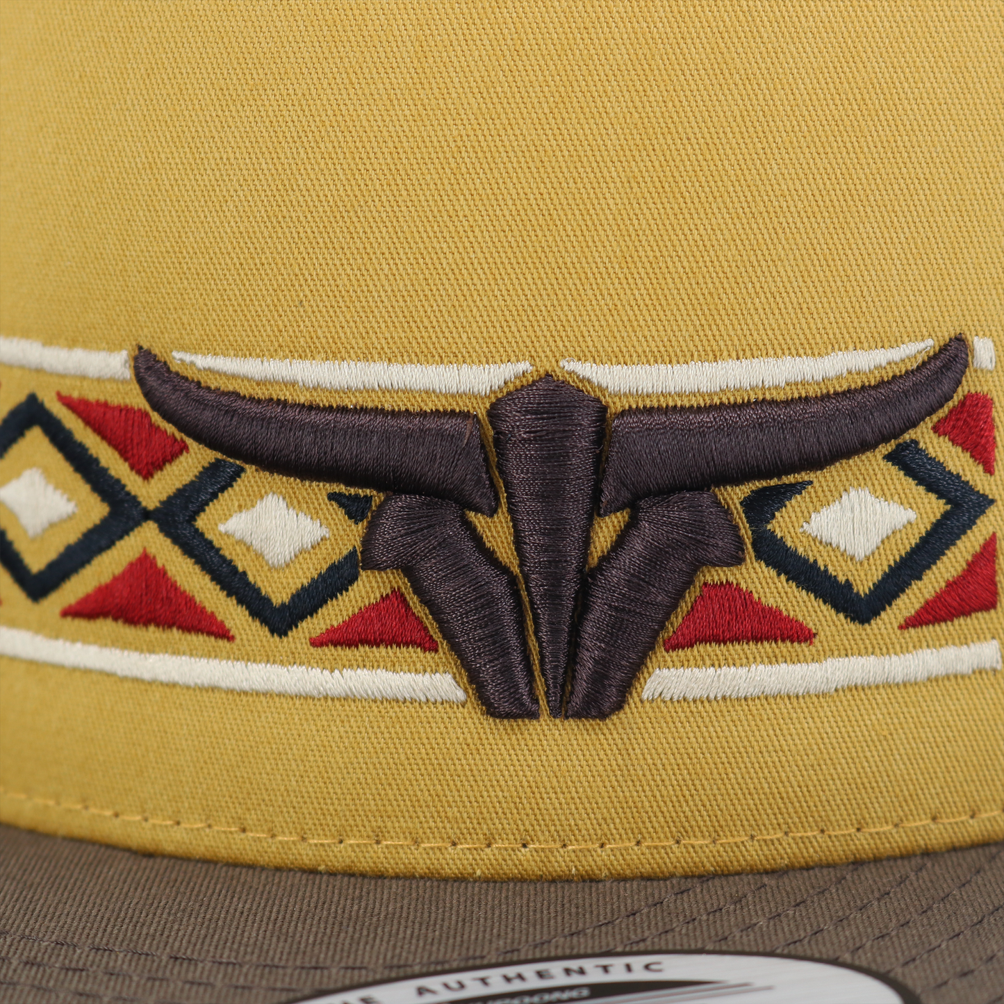 Navajo Brown/Gold/White Trucker Hat - Flat Visor