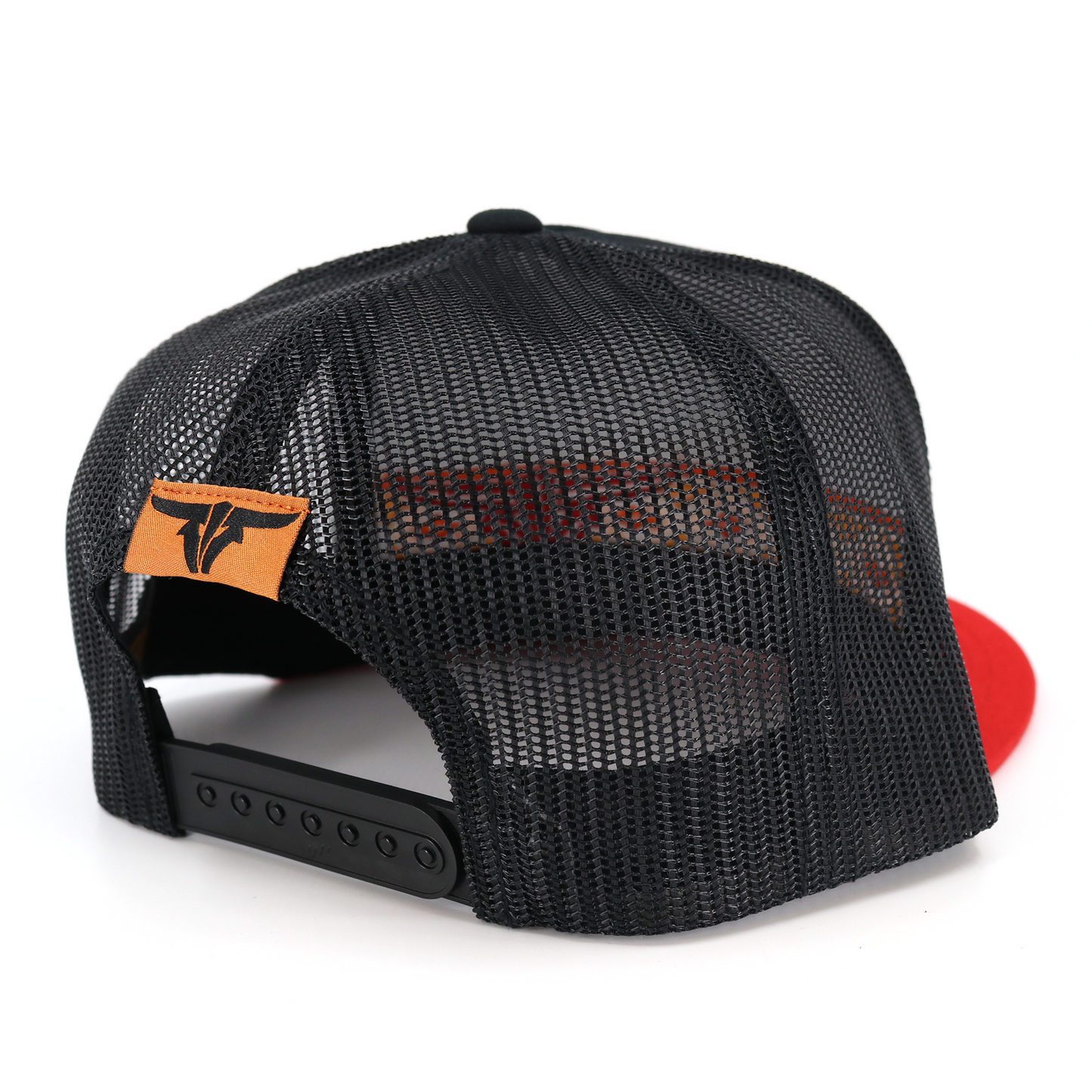 Navajo Red/Black/Black Trucker Hat - Flat Visor