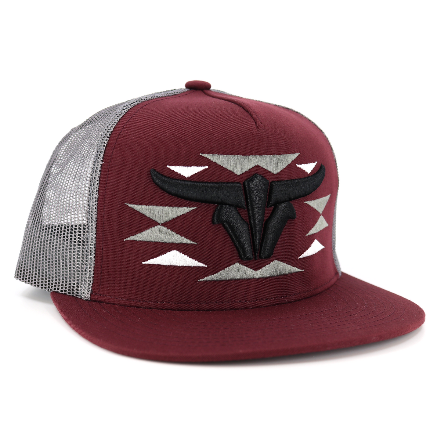 Cherokee Maroon/Grey Trucker Hat - Flat Visor