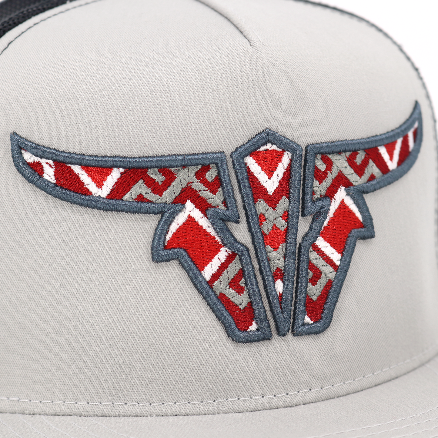 Aztec Silver/Black Trucker Hat - Flat Visor