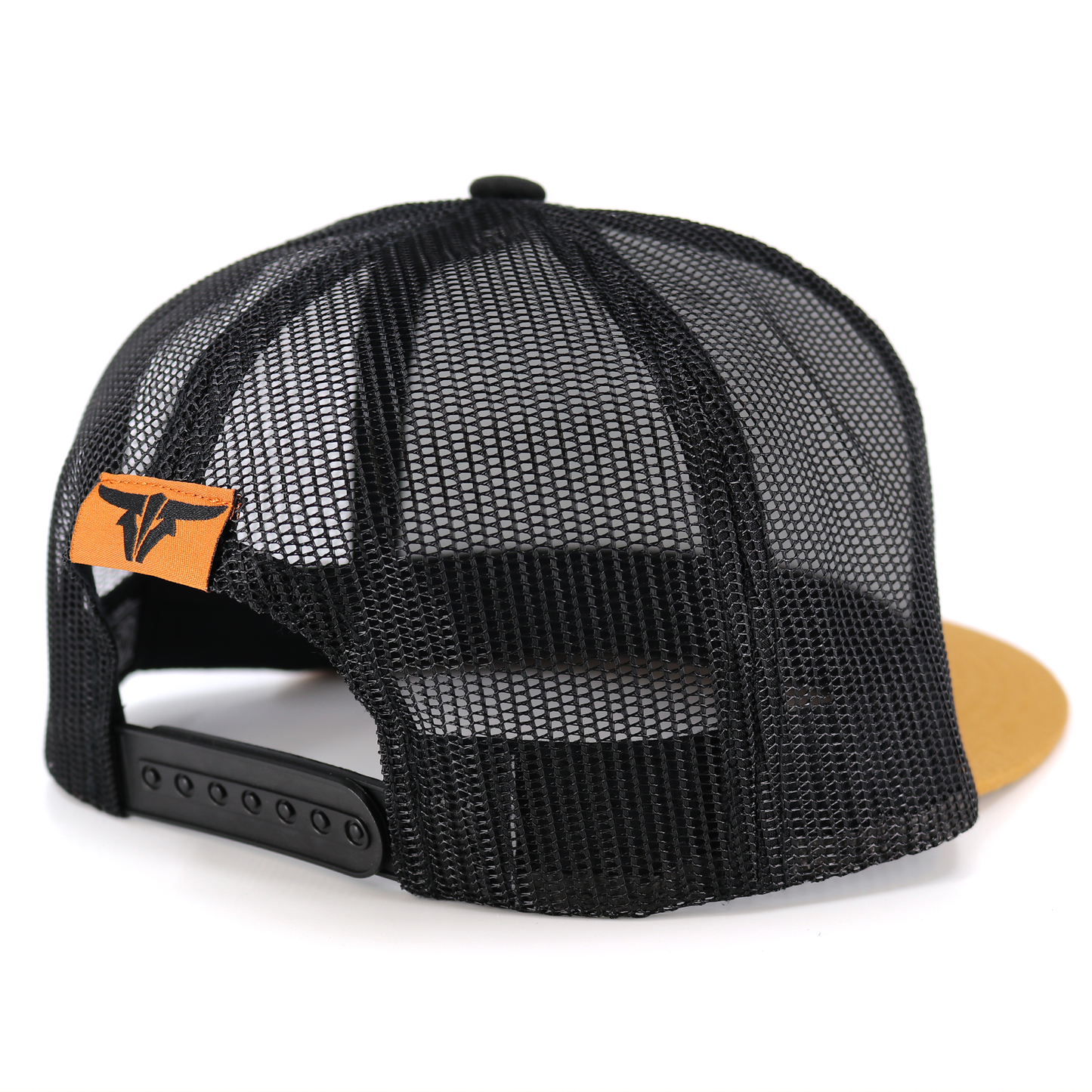 Tribal Caramel/Black/Black Trucker Hat - Flat Visor