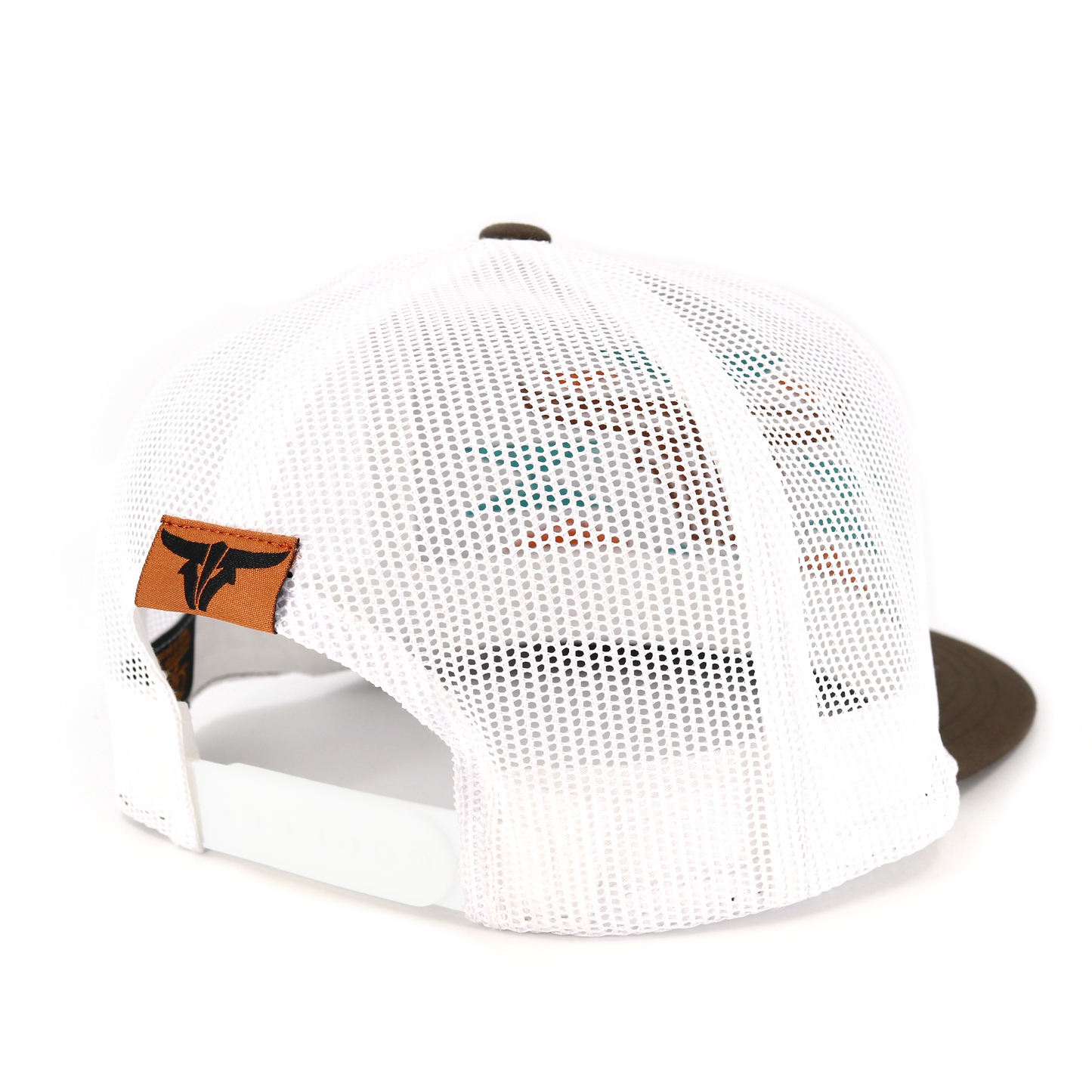 Cherokee Brown/White Trucker Hat - Flat Visor