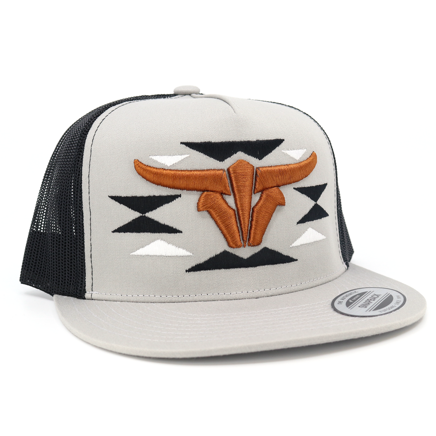 Cherokee Silver/Black Trucker Hat - Flat Visor