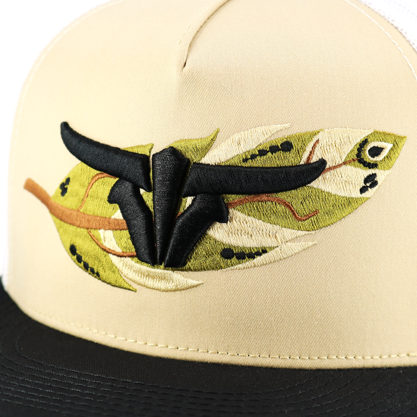 Feather Black/Khaki/White - Trucker Hat