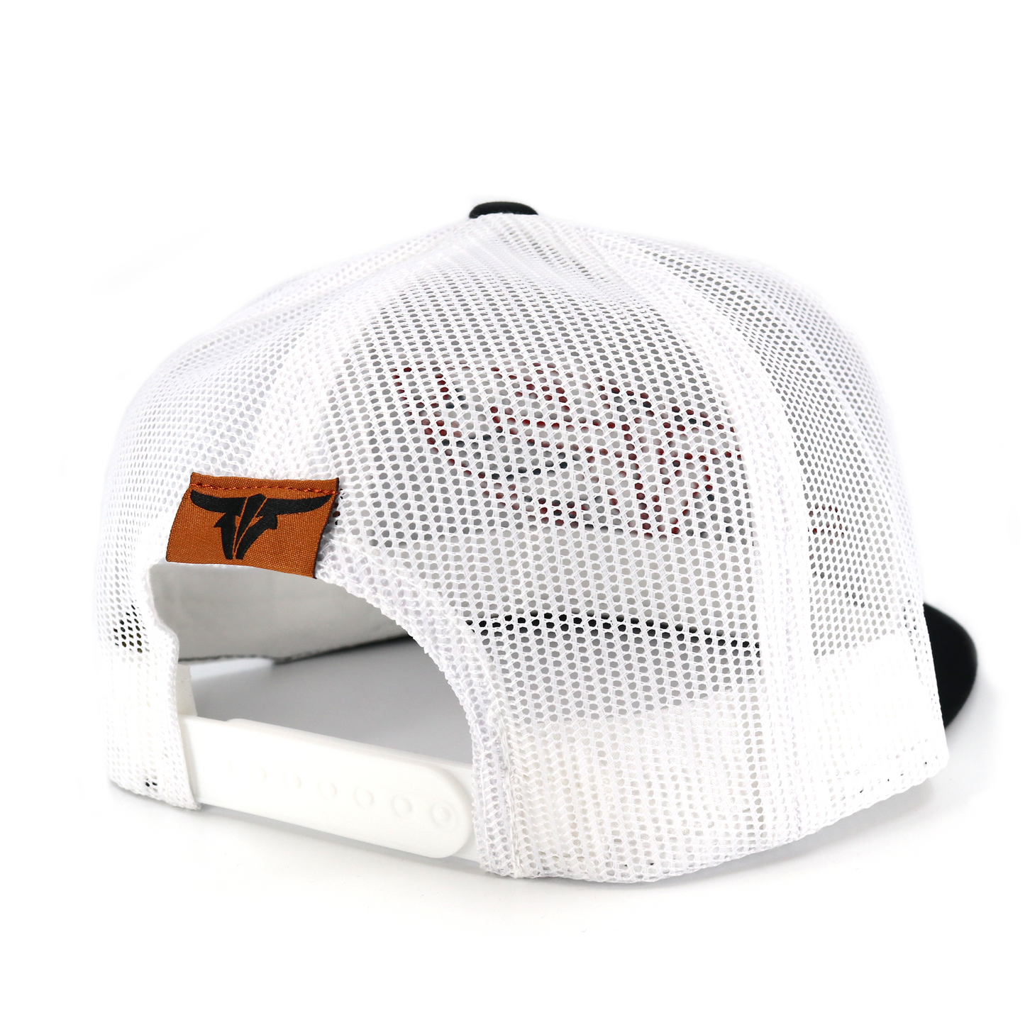 Feather Black/White Trucker Hat - Flat Visor