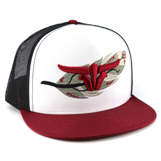 Feather Maroon/White/Black - Trucker Hat