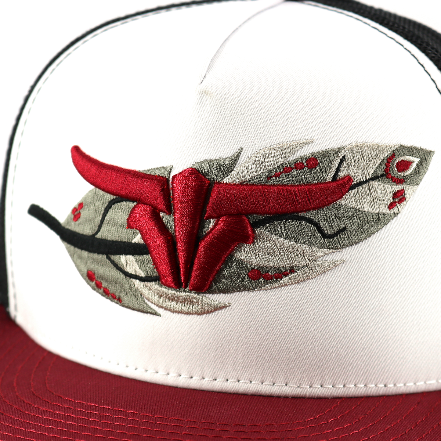 Feather Maroon/White/Black - Trucker Hat
