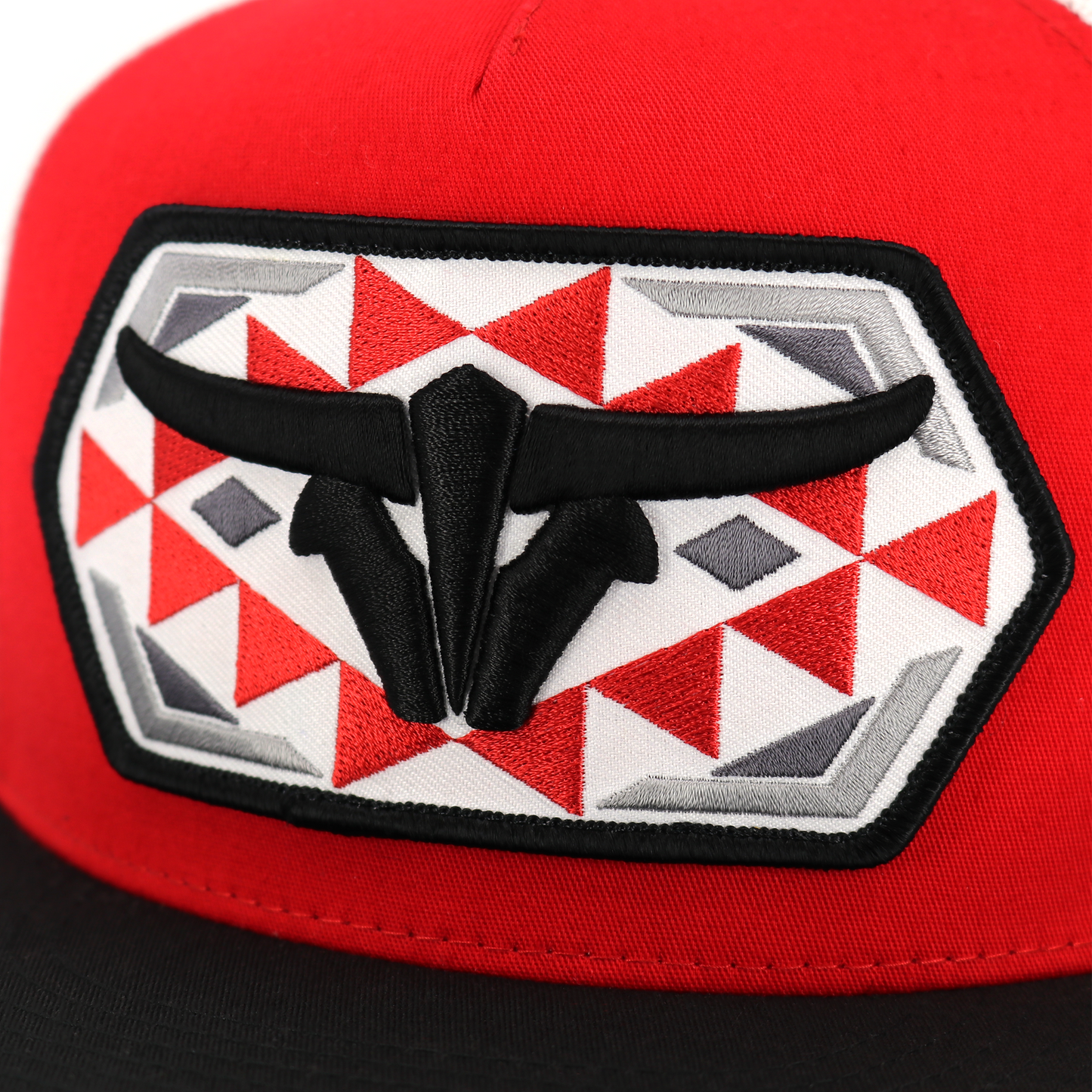 Native Black/Red/White Trucker Hat - Flat Visor