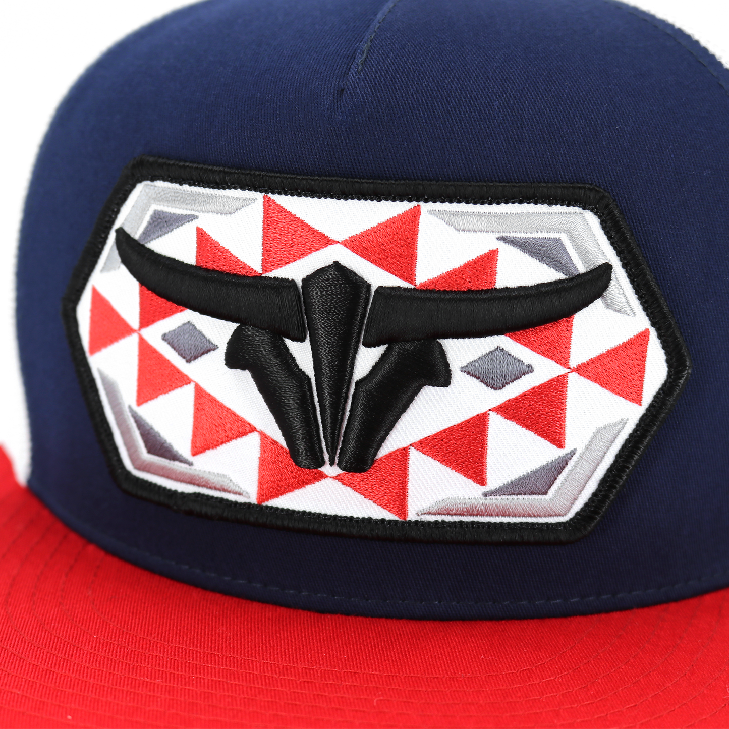 Native Red/Navy/White Trucker Hat - Flat Visor