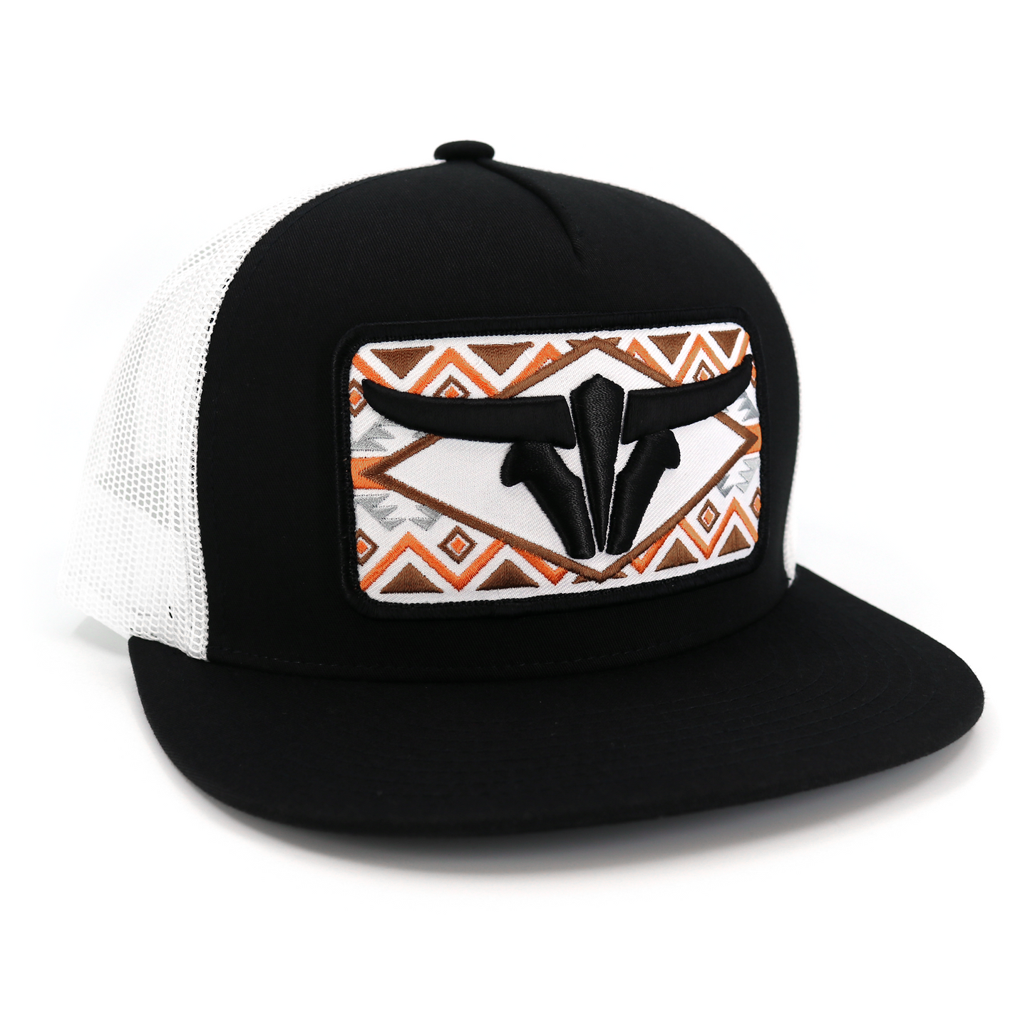 Sonora Black/White Trucker Hat - Flat Visor