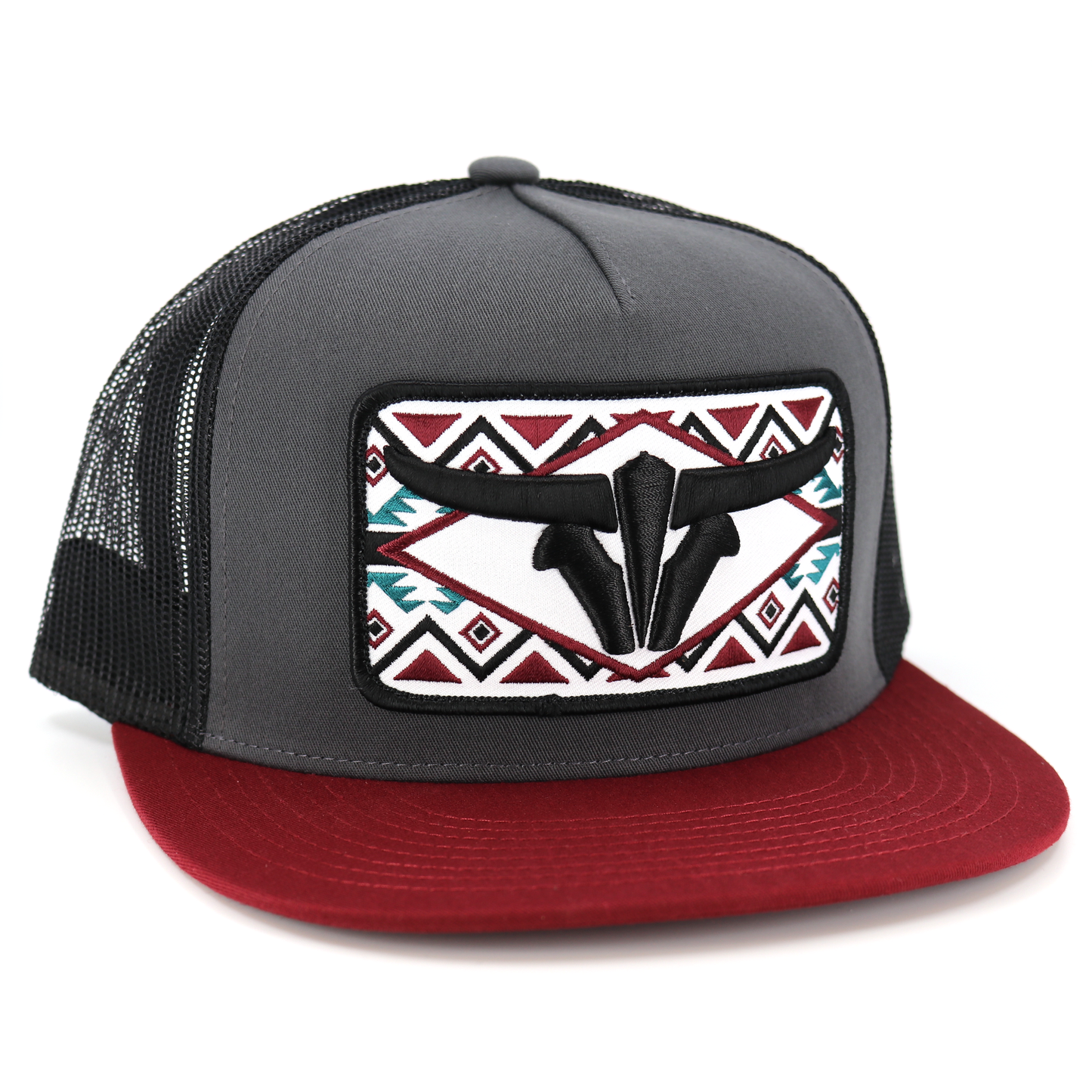 Sonora Cardinal/Charcoal/Black Trucker Hat - Flat Visor