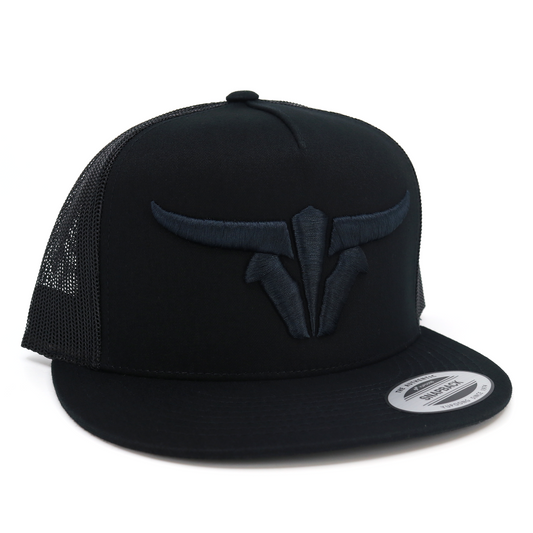 ToroBull Black Trucker Hat - Flat Visor