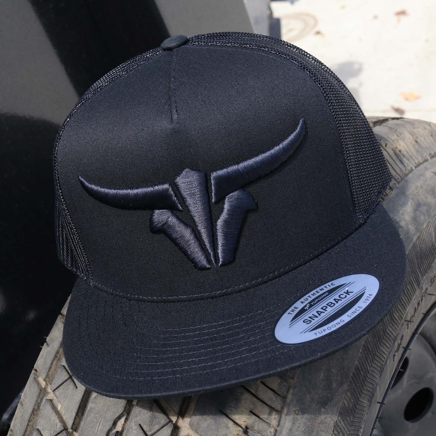 ToroBull Black Trucker Hat - Flat Visor