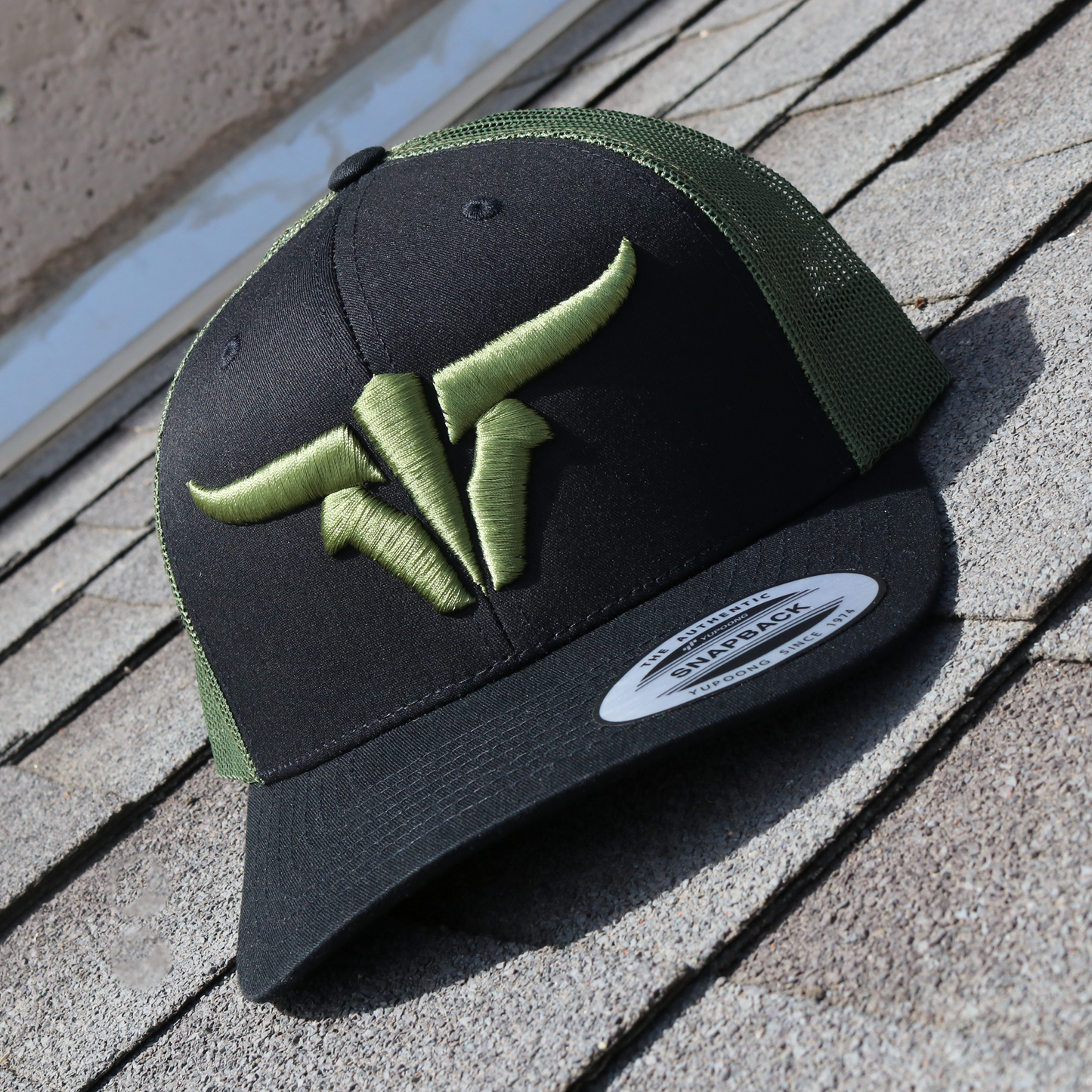 ToroBull Black/Olive Trucker Hat - Curved Visor