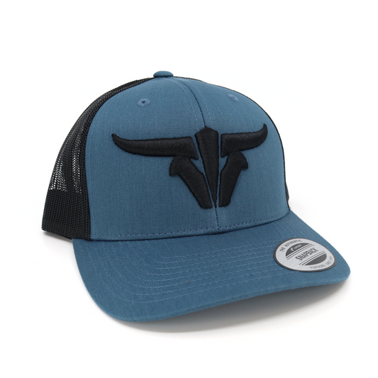 ToroBull Indigo/Black Trucker Hat - Curved Visor