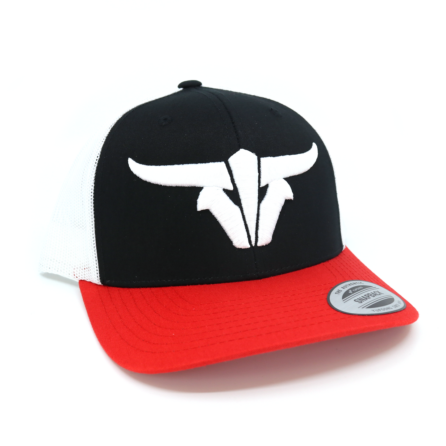 ToroBull Red/Black/White Trucker Hat - Curved Visor