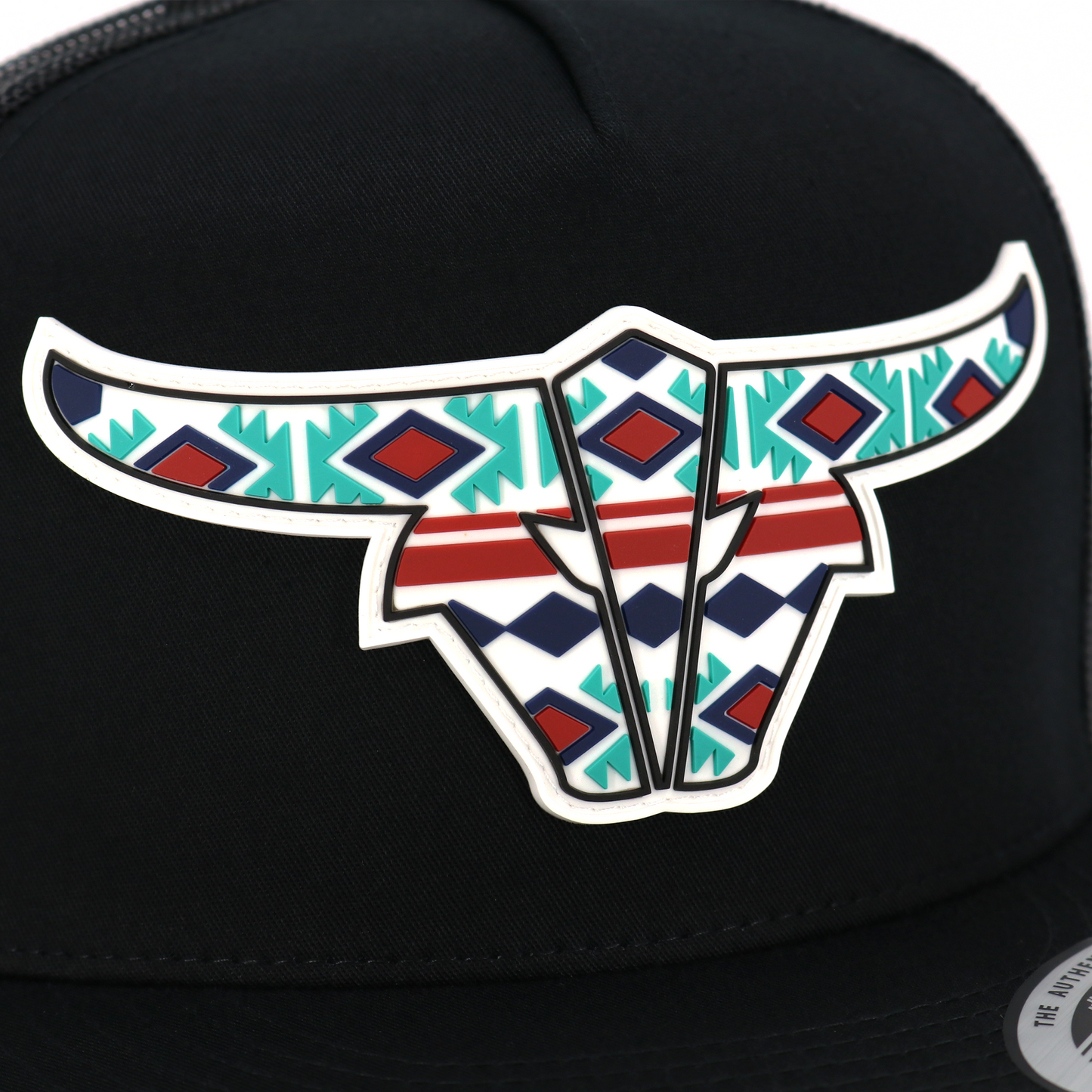 Tribal Black Trucker Hat - Flat Visor