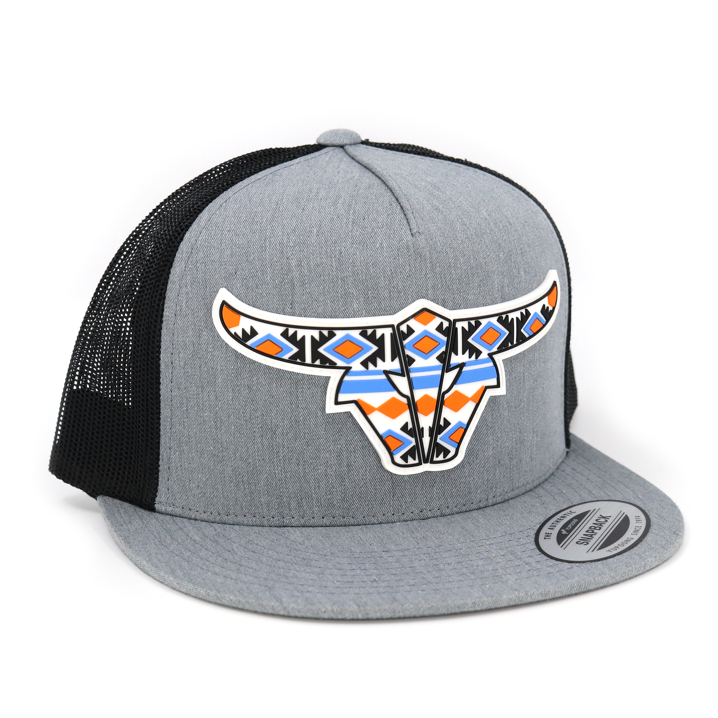 Tribal Heather/Black Trucker Hat - Flat Visor