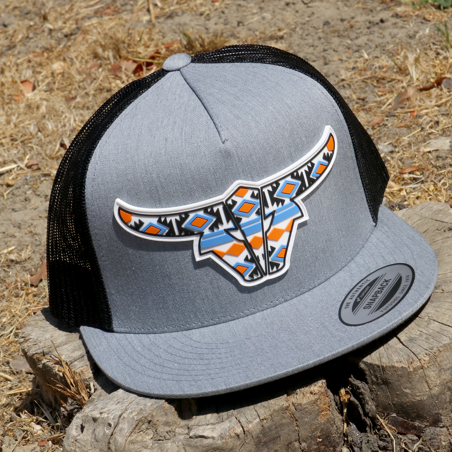 Tribal Heather/Black Trucker Hat - Flat Visor