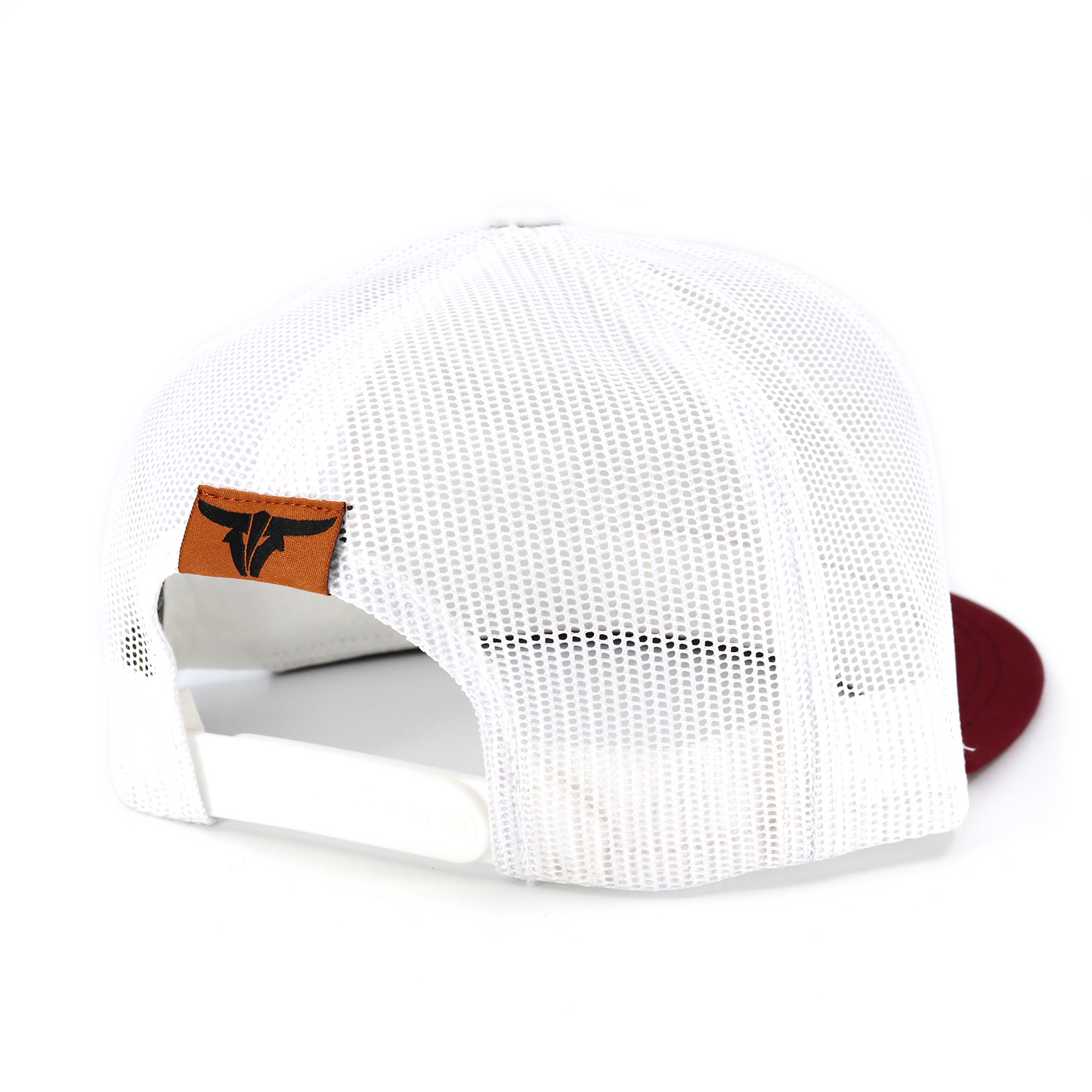 Tribal Maroon/White/White Trucker Hat - Flat Visor