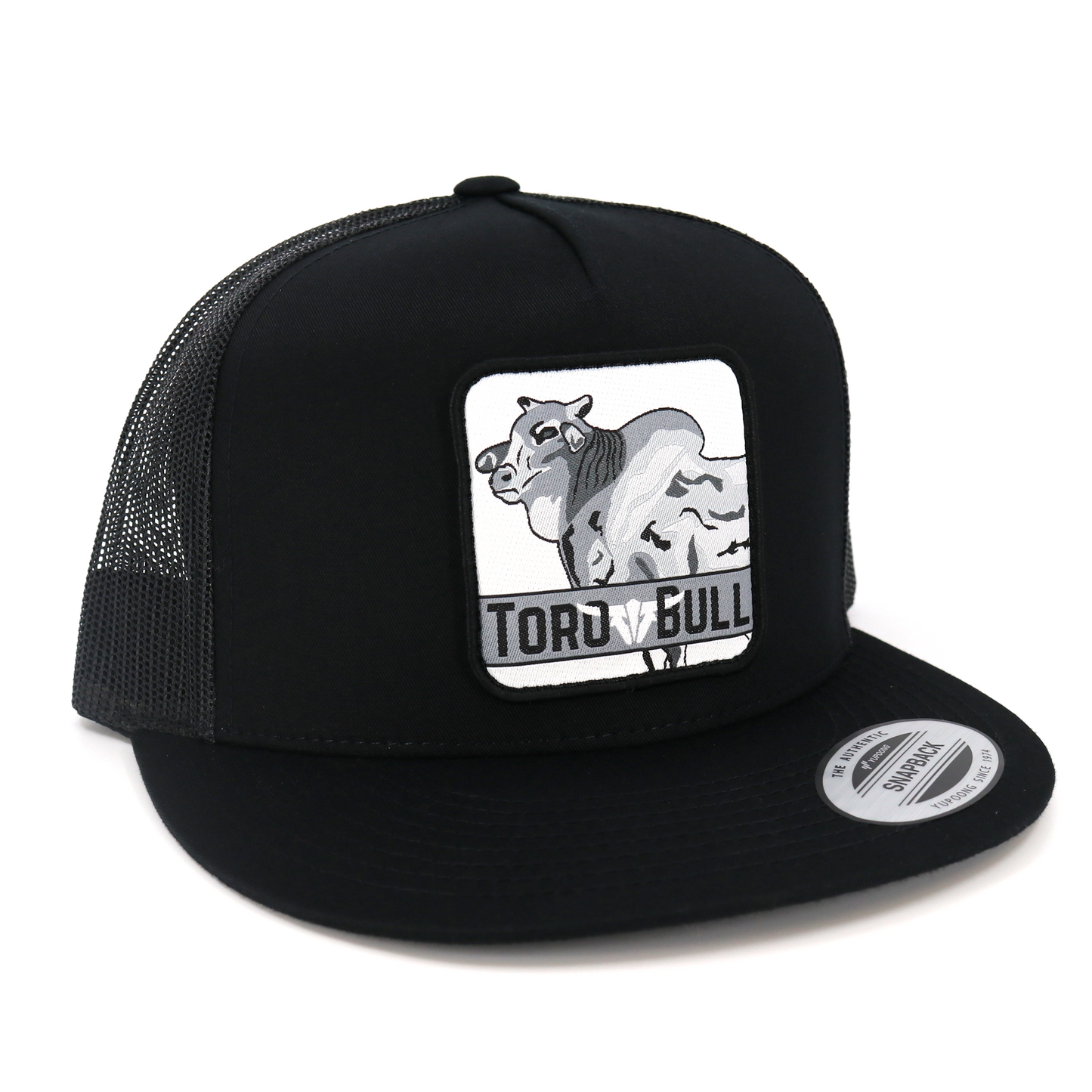 Zebu Black Trucker Hat - Flat Visor