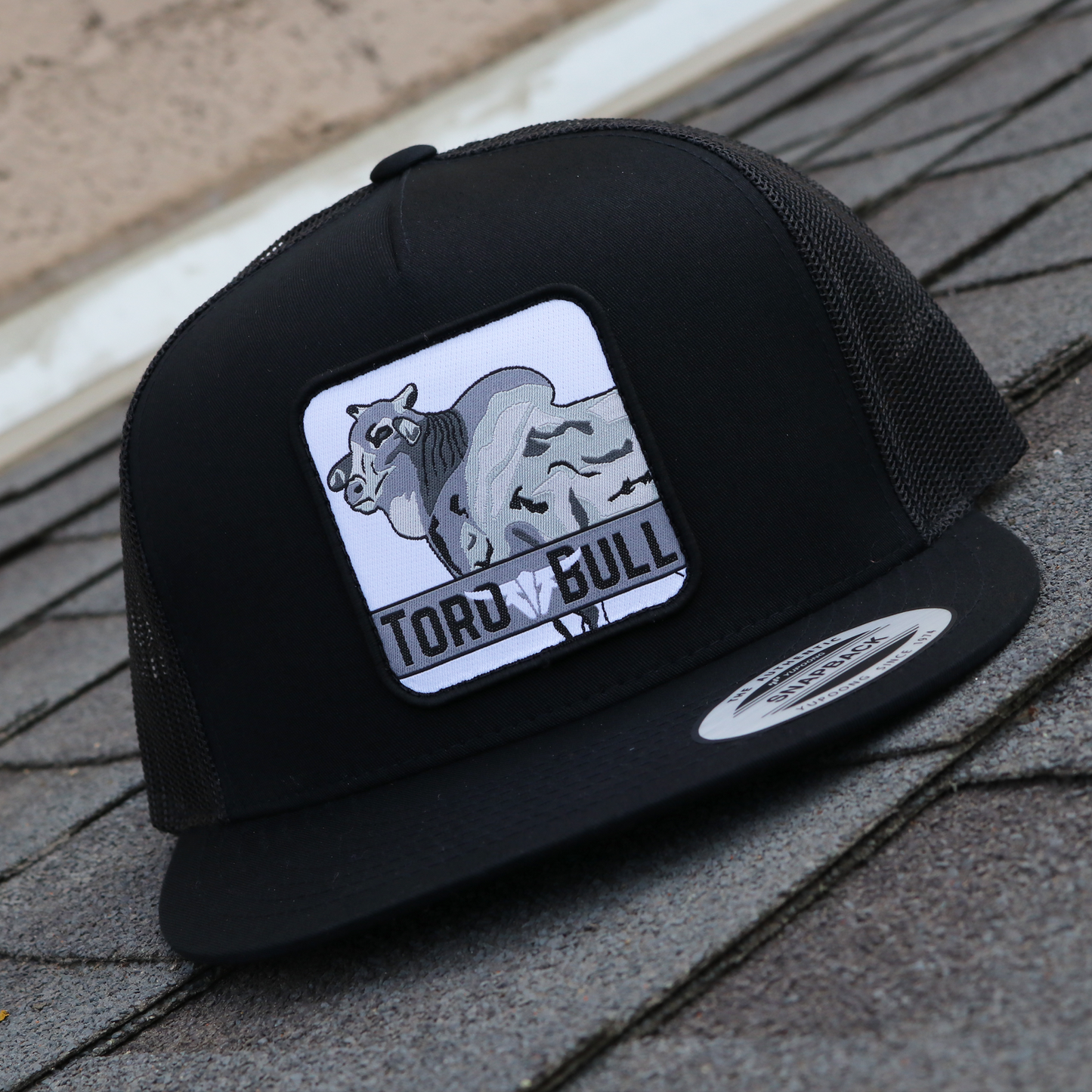 Zebu Black Trucker Hat - Flat Visor