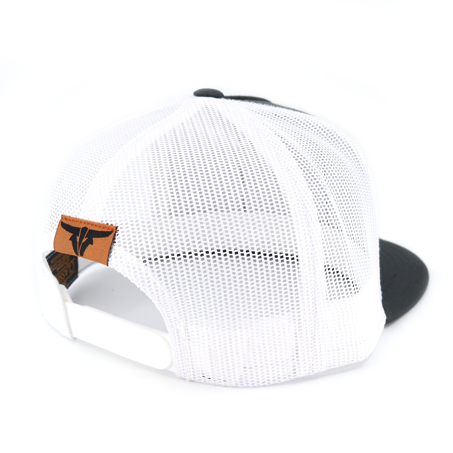 Zebu Charcoal/White Trucker Hat - Flat Visor